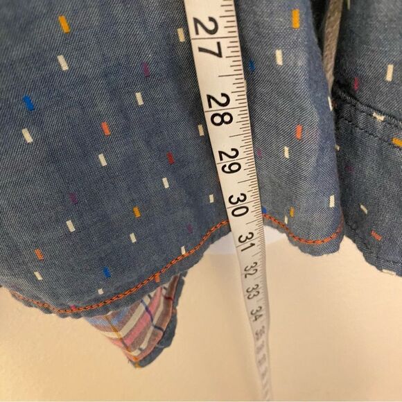 Carbon 2 Cobalt Button Down Shirt Cotton Woven 2 Ply Confetti Sprinkle Blue XXL - Picture 10 of 10